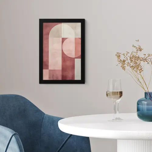 Figuren - Abstract - Roze fotolijst zwart zonder passe partout klein -sfeer4