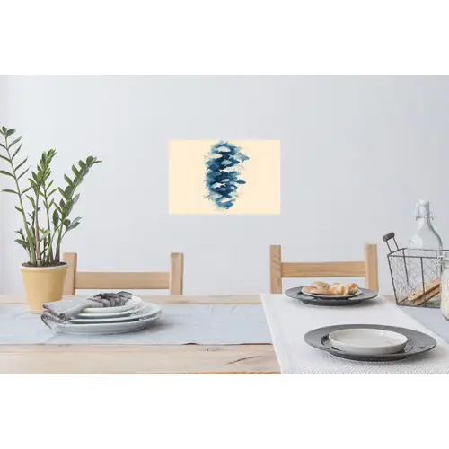 Vissen - Minimalistisch - Blauw Muursticker klein -eettafel