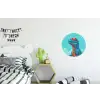 T-Rex - Blauw - Wolken - Zonnebril Wandcirkel aluminium klein -kinderkamer