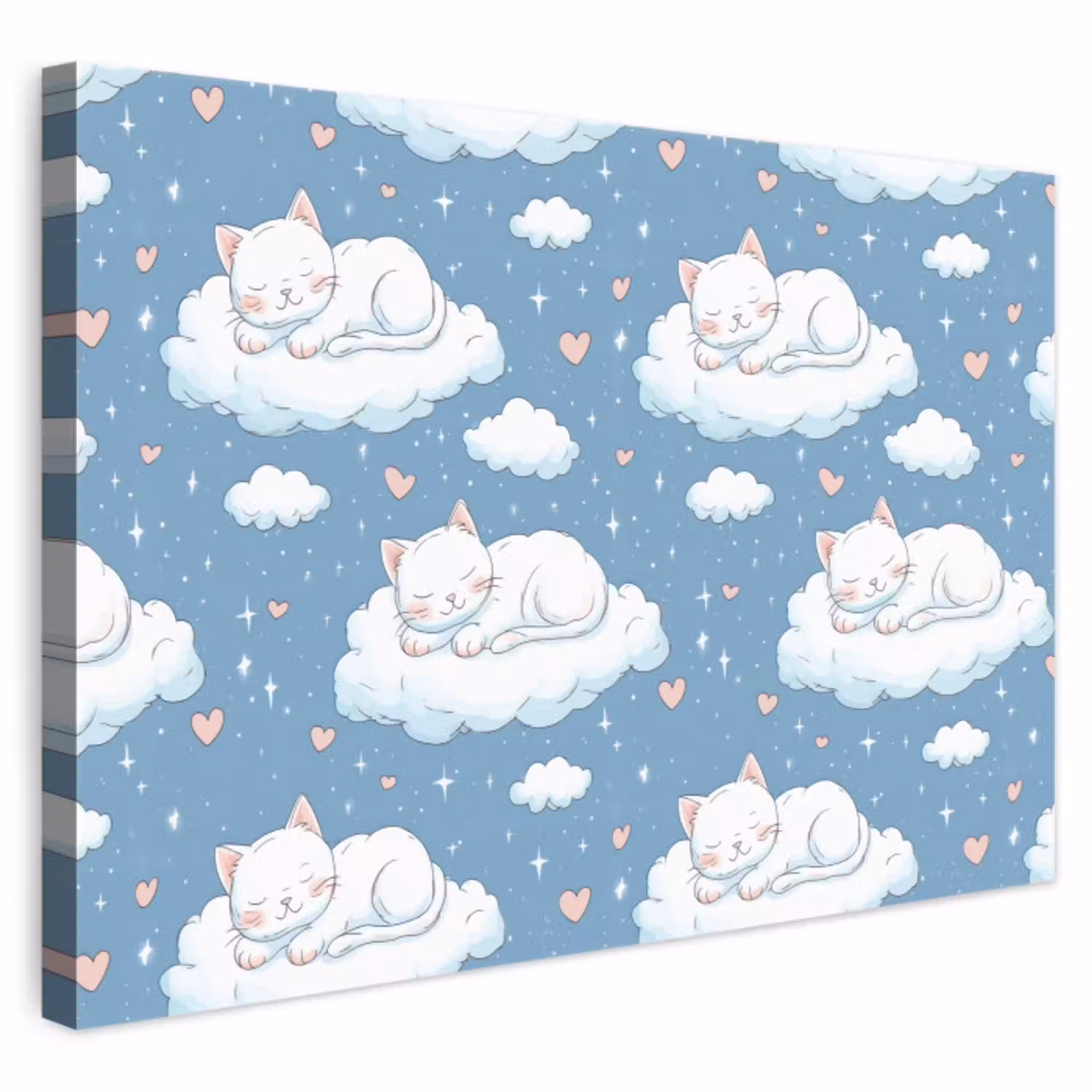 Kitten - Wolken - Blauw canvas 2cm klein 34 -3d