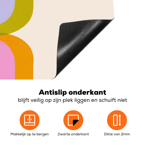 Stapel - Vormen - Geblokt - Oranje Inductie beschermer vinyl 3mm klein -zzzzzzz-td-onderkant