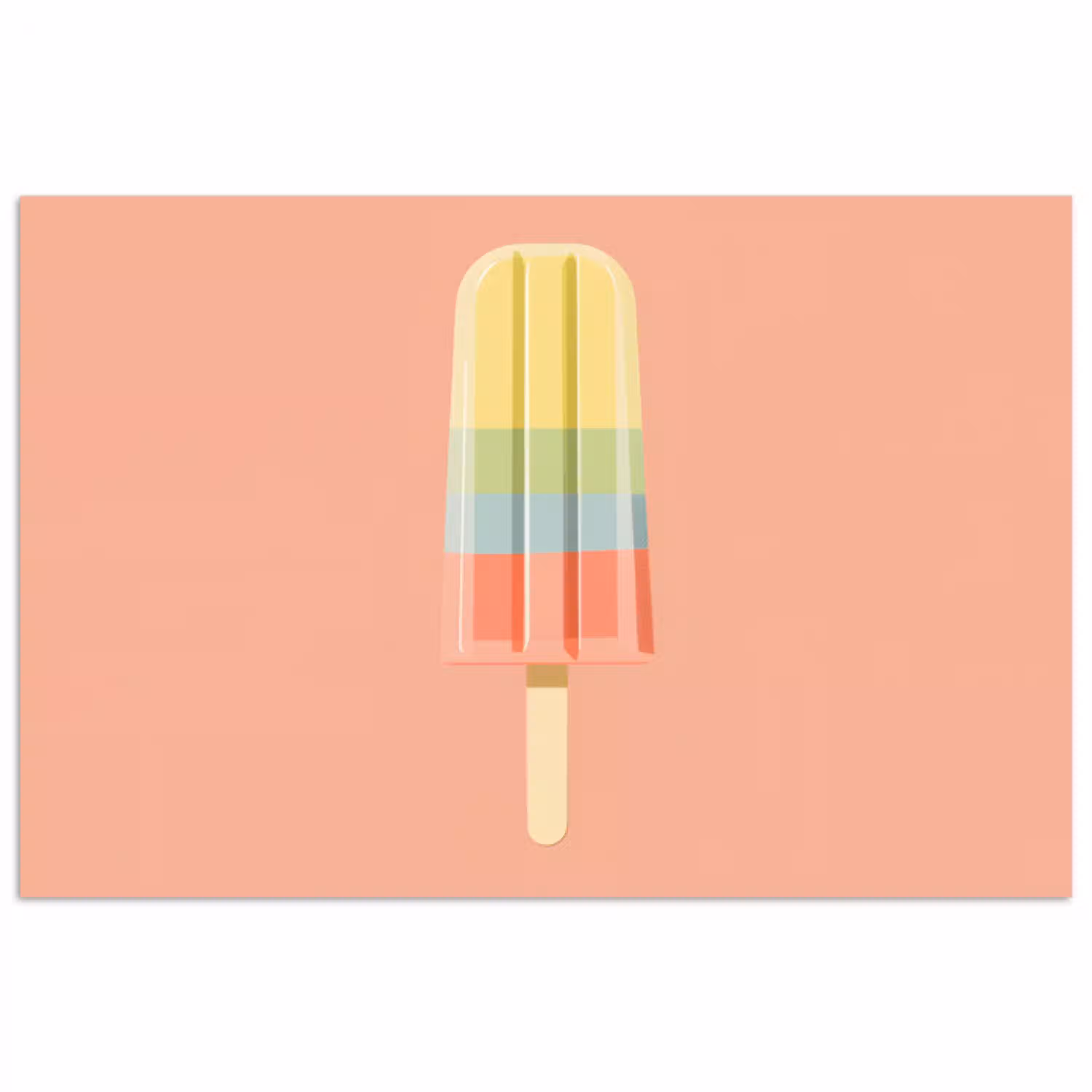 Waterijsje - Pasteltinten - Minimalistisch poster papier klein -3d