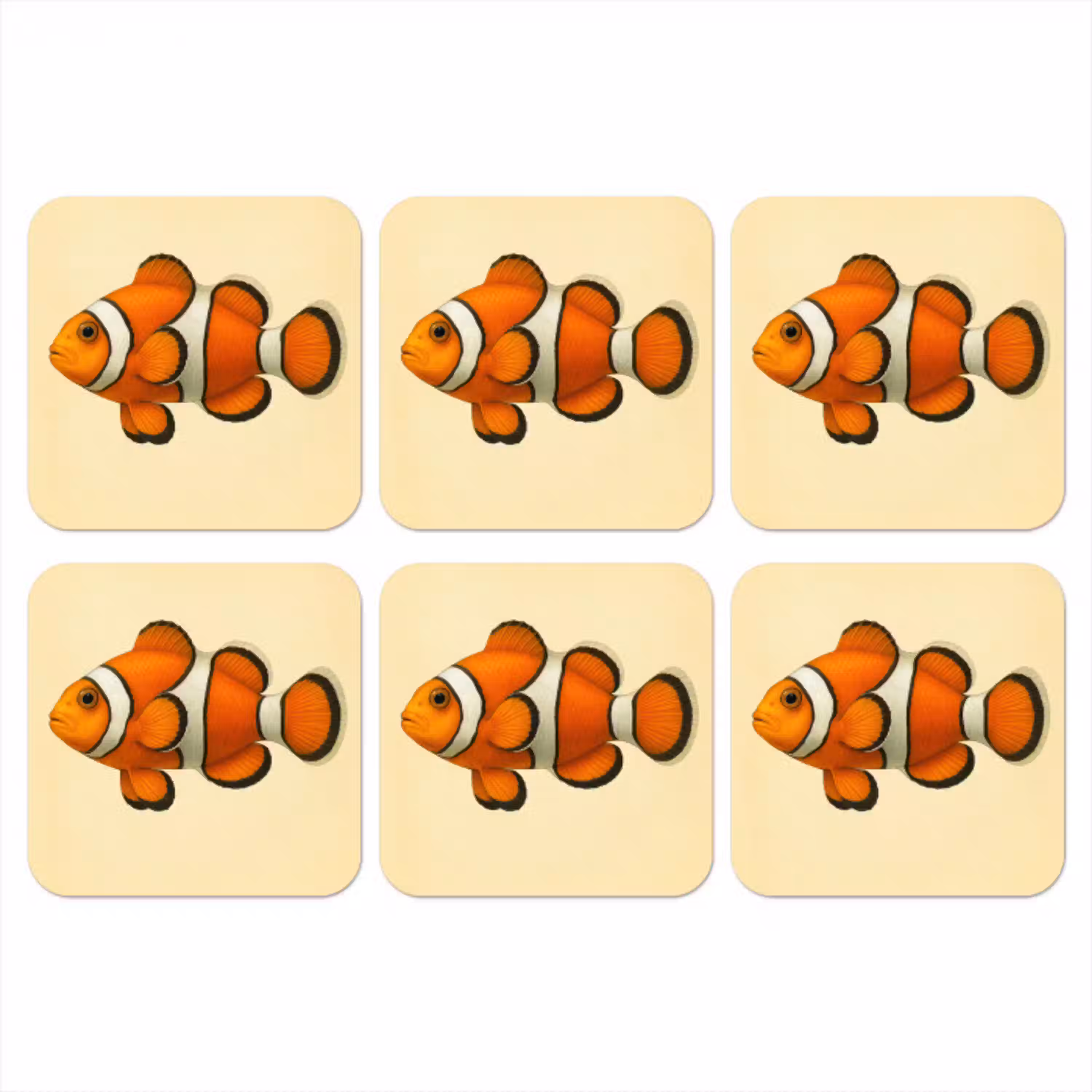 Vis - Oranje - Strepen onderzetter kurk middel -3d