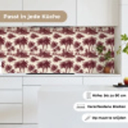 Tropisch - Geometrisch - Bordeauxrood keuken achterwand 2 middel 871 -sfeer4_DE