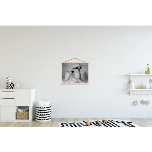 Lakens - Armen - Wijn - Glas textielposter latten blank klein -kinderkamer