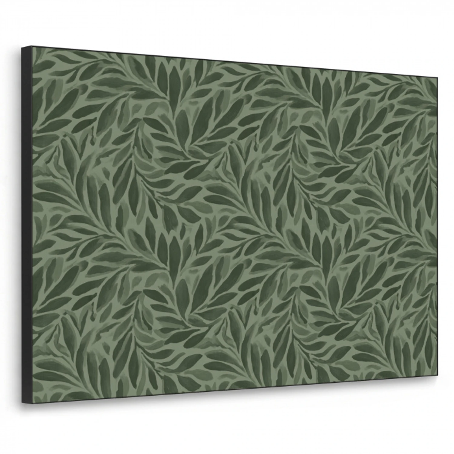 Bladeren - Organisch - Groen Textielframe zwart klein 947 -3d