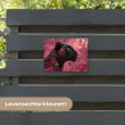 Luipaard - Bloemen - Roze tuinposter los doek klein -sfeer3