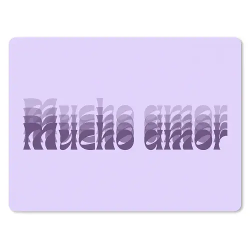Mucho amor - Paars - Gelaagde letters muismat rubber klein -3d