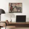 Street art - Zebra - Vrouw - Dieren - Graffiti - Banksy PET vilt klein -sfeer5