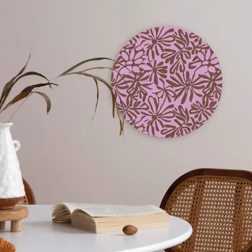 Organisch - Patroon - Roze Akoestische PET Vilt - Rond klein 838 -sfeer3