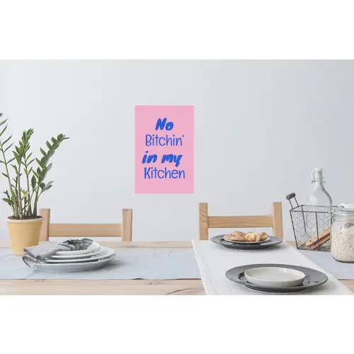 Quote - Blauw - Lettertype - Keuken Muursticker klein -eettafel