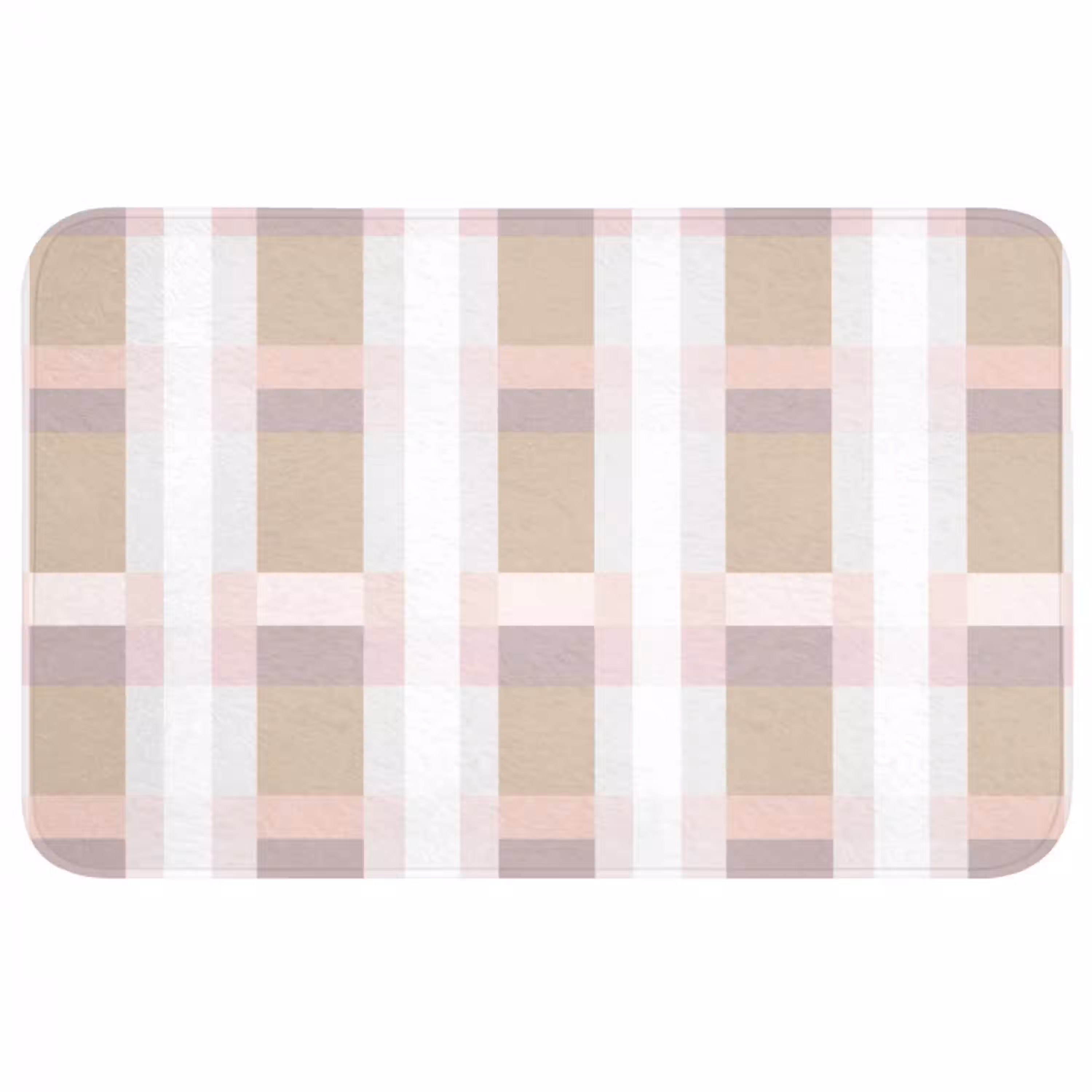 Ruitpatroon - Aardetinten - Minimalistisch Badmat middel 997 -3d