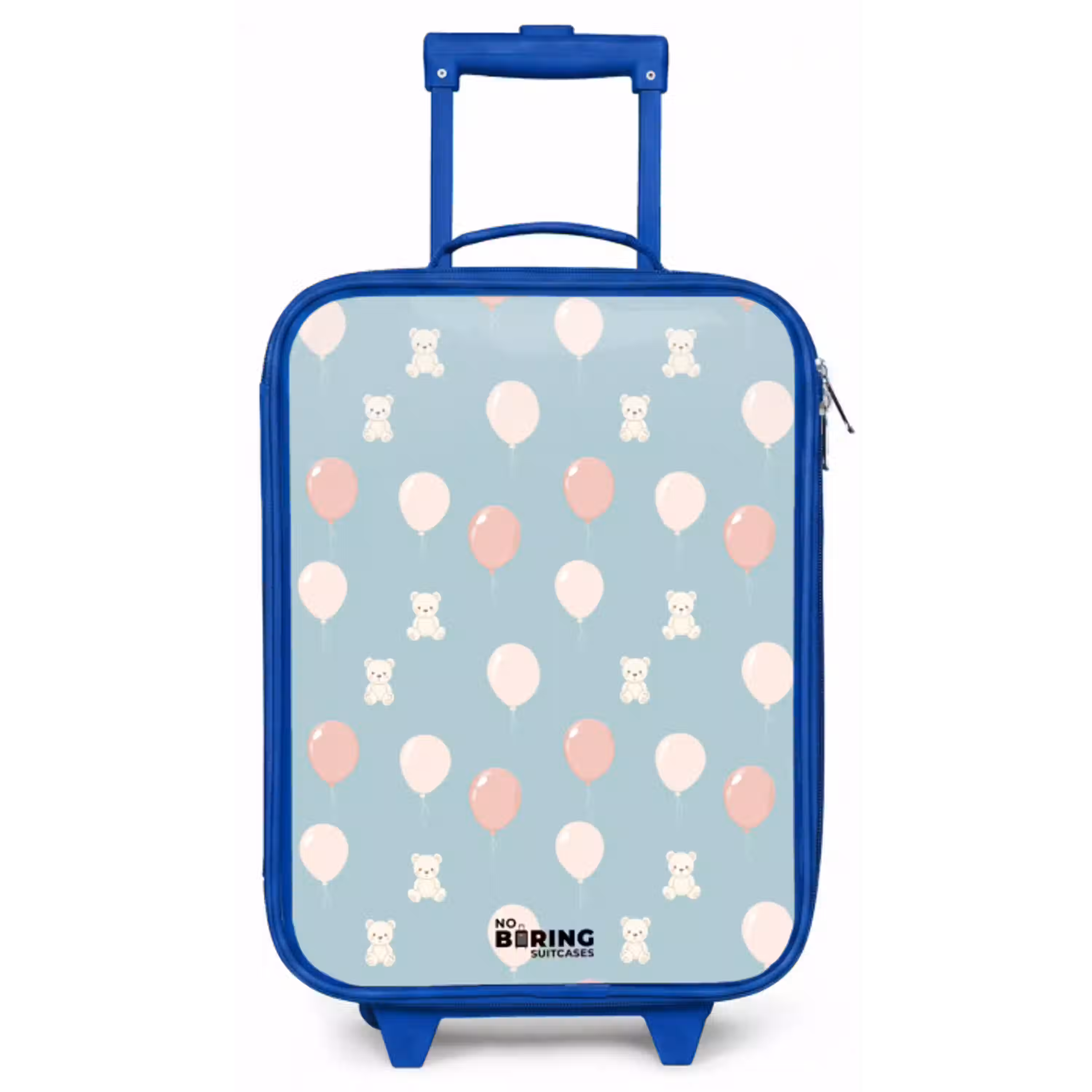 Beertjes in luchtballonnen tussen wolken en ballonnen Kinderkoffer - Blauw klein -zz3dotto