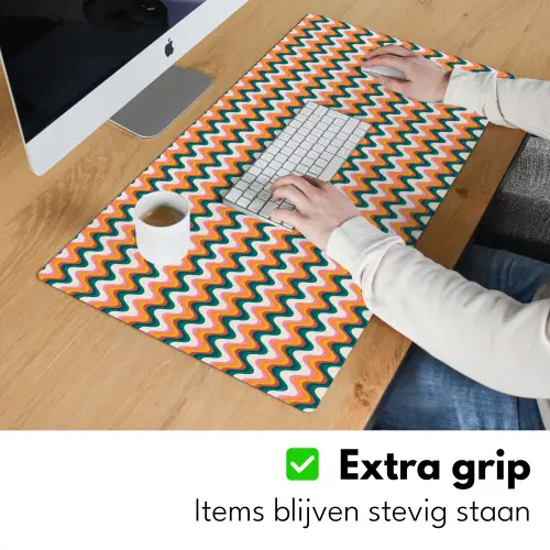 Retro - Disco - Golven - Kleur Muismat XXL klein 681 -sfeer3