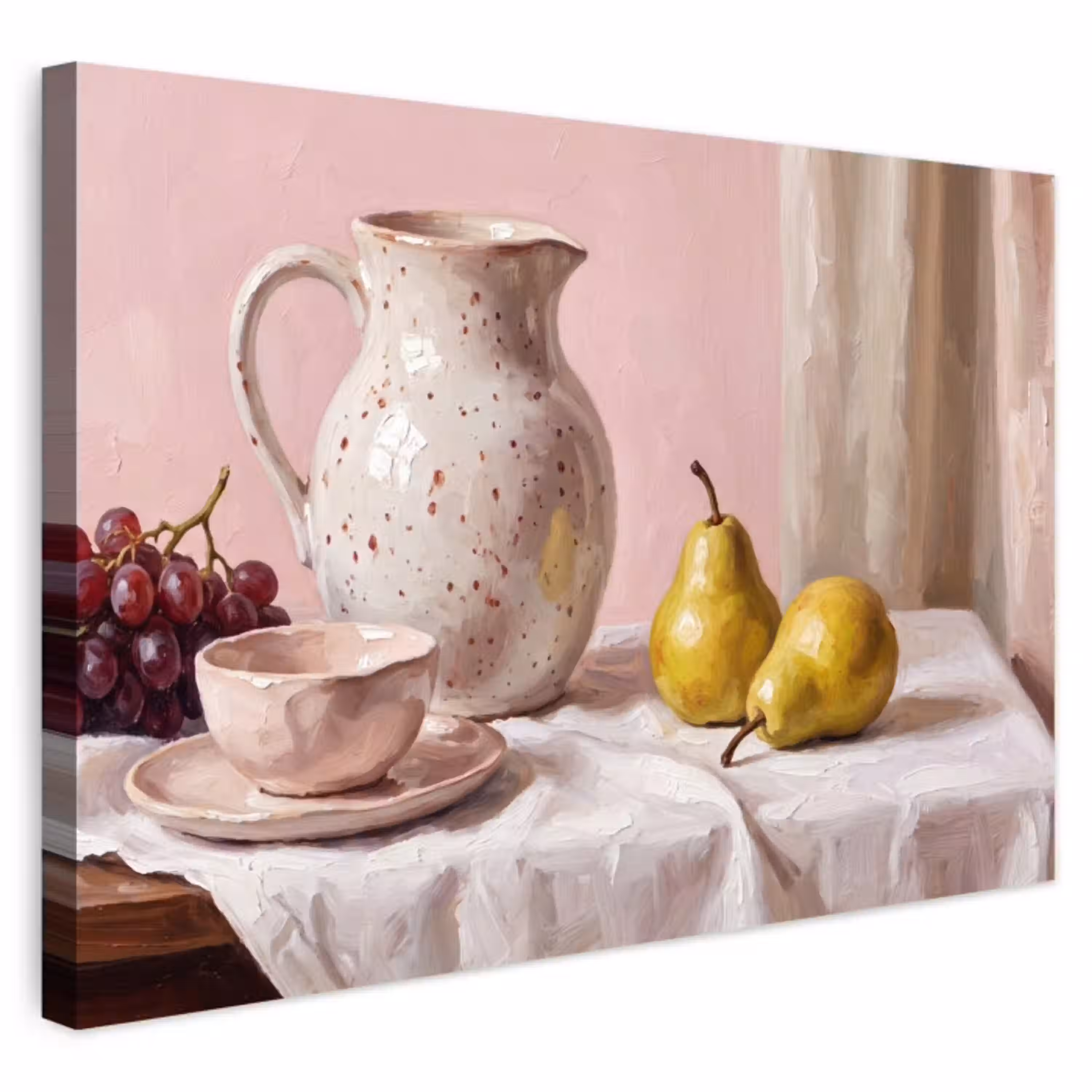 Stilleven - Fruit - Roze Tuinposter op houten frame 2 cm dik klein -3d