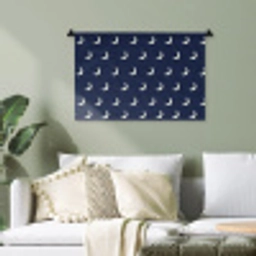 Patroon - Manen - Blauw Wandkleed katoen klein 269 -sfeer7
