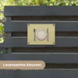 Illustratie - Bord - Bestek - Beige tuinposter los doek klein -sfeer3