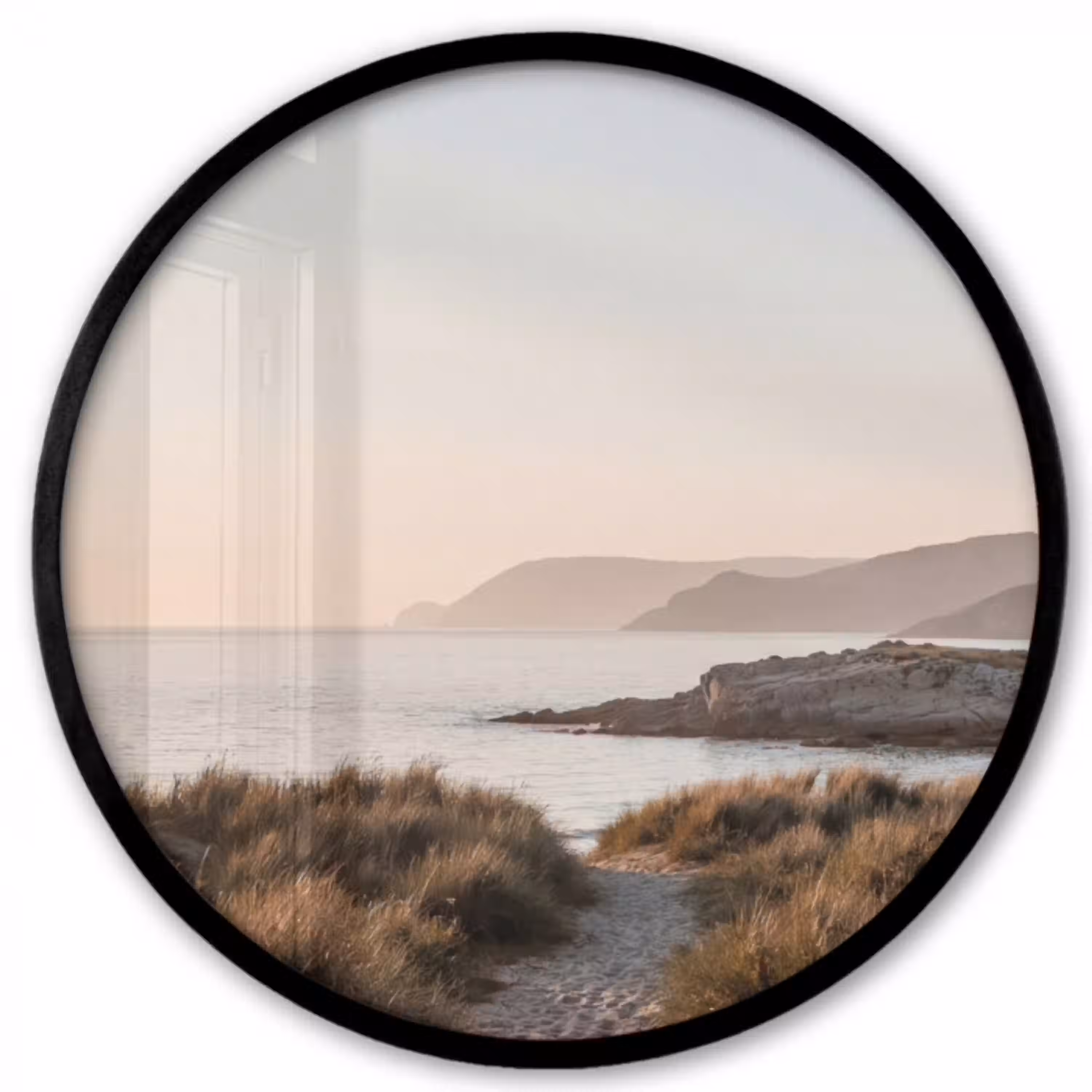 Landschap - Kust - Duinen Fotolijst rond zonder passe partout klein -3d