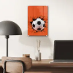 Voetbal - Verf - Sport - Oranje plexiglas 5mm klein -sfeer6