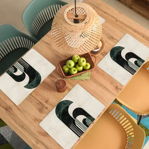 Bogen - Donkergroen - Lijnen Placemat vinyl groot -zzsfeer5_Kitchenyeah-website
