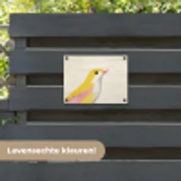 Vogel - Minimalistisch - Geel tuinposter los doek klein -sfeer3