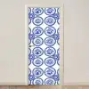 Cirkels - Bloemen - Blauw deurposter klein 289 -3d_beige