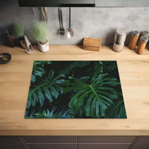 Monstera -  Inductie beschermer - Bladeren - Tropical - Afdekplaat voor kookplaat Inductie beschermer vinyl 3mm groot -sfeer5