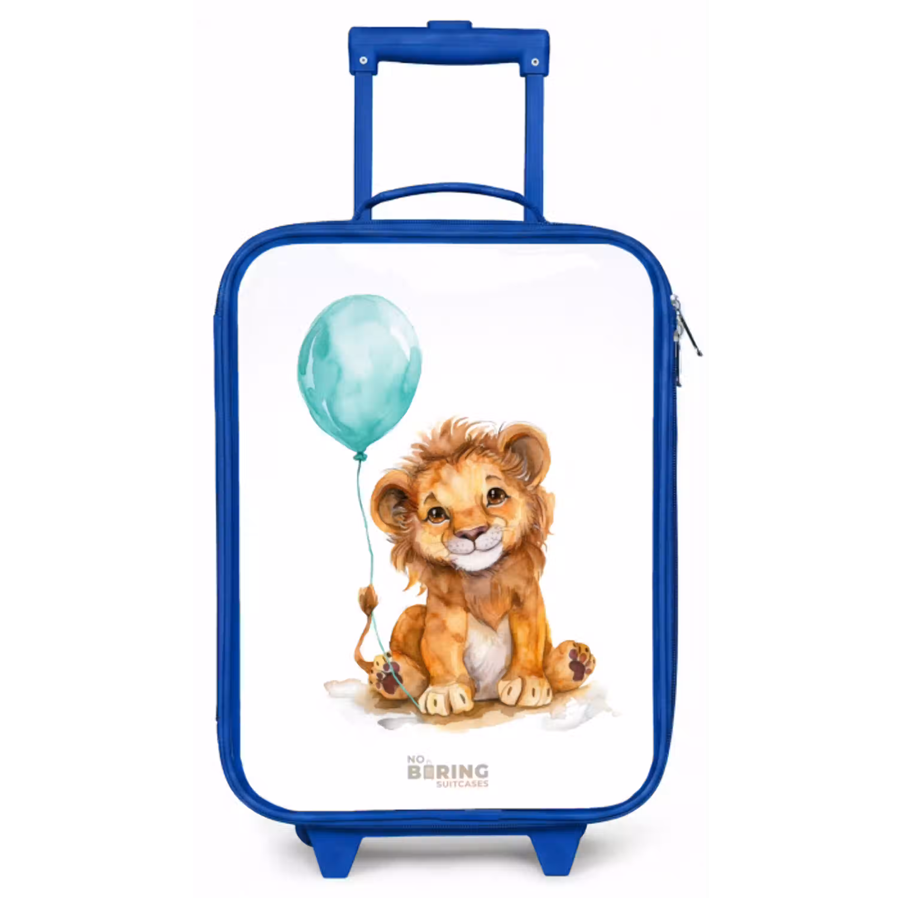 Leeuw met blauwe ballon Kinderkoffer - Blauw klein -zz3dotto