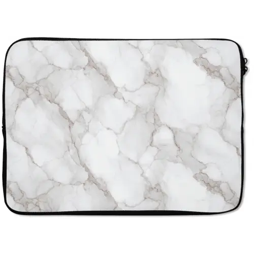Wit - Marmer - Bruin laptophoes neopreen klein 279 -zkaufland3dotto