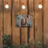 Geschilderd - Abstract - Uil - Bruin tuinposter los doek klein -sfeer1
