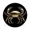 Goud - Krab - Dieren - Zwart Wandcirkel aluminium klein -3d