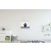 Vaas - Blauw - Geblokt - Modern textielposter latten blank klein -kinderkamer