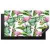 Flamingo - Bloemen - Bladeren - Jungle - Tropical Inductie beschermer vinyl 3mm groot -3d