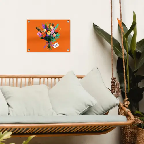 Kaartje - Boeket - Bloemen tuinposter los doek klein -sfeer7
