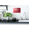 Sierlijk - Bloem - Roze - Glazen Muursticker klein -keuken