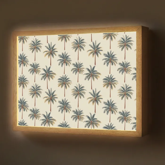 Palmbomen - Tropisch - Groen Light Box met batterij (Wandlamp) middel 907 -z3d_website