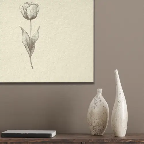 Illustratie - Tulp - Zwart PET vilt klein -sfeer6_closeup