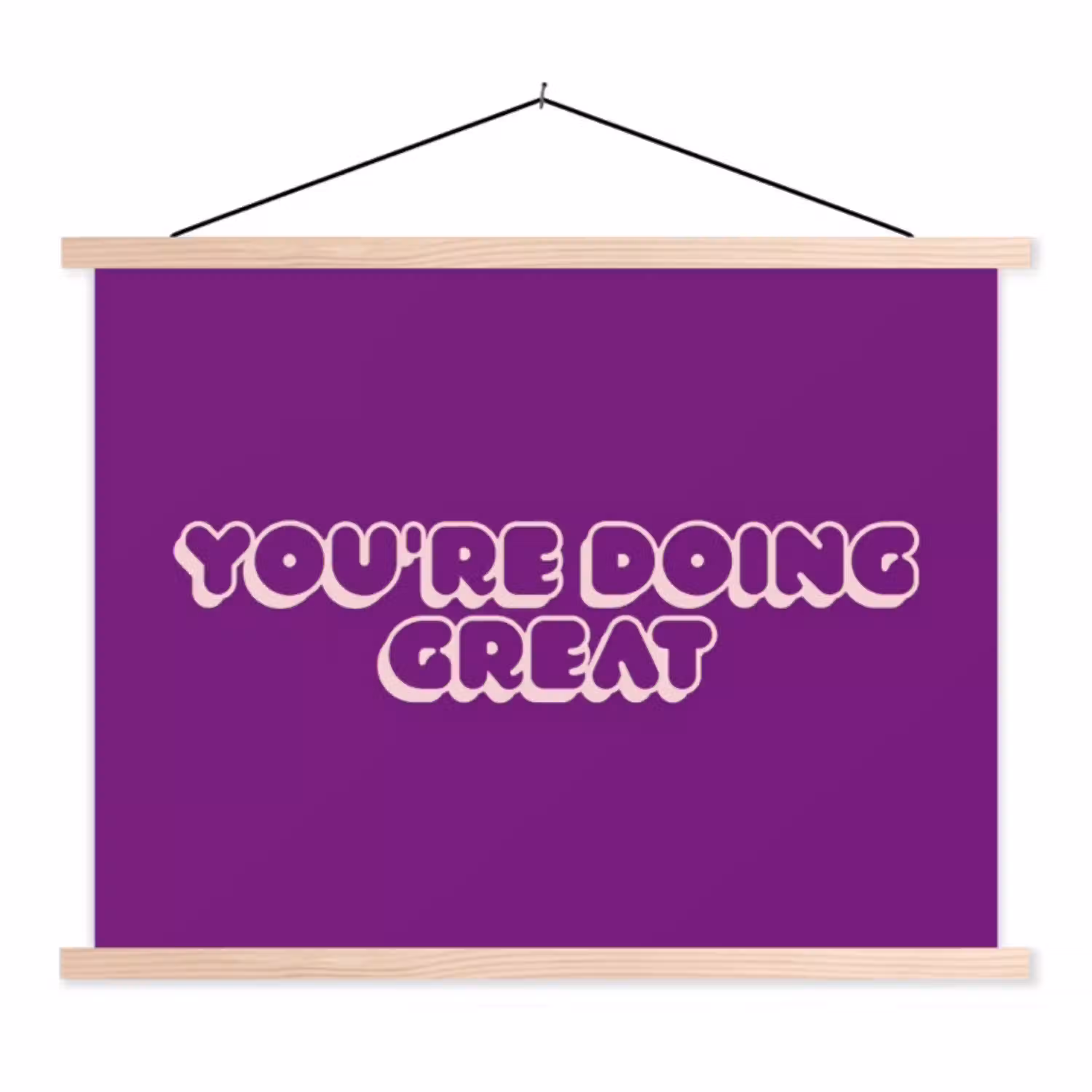 You're doing great - Paars - Bubble letters textielposter latten blank klein -3d