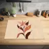 Minimalistisch - Bloem - Bladeren - Beige Inductie beschermer vinyl 3mm klein -sfeer5