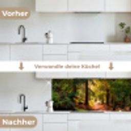 Bos - Pad - Bomen - Groen - Zon - Natuur keuken achterwand 2 middel -voor-na_DE