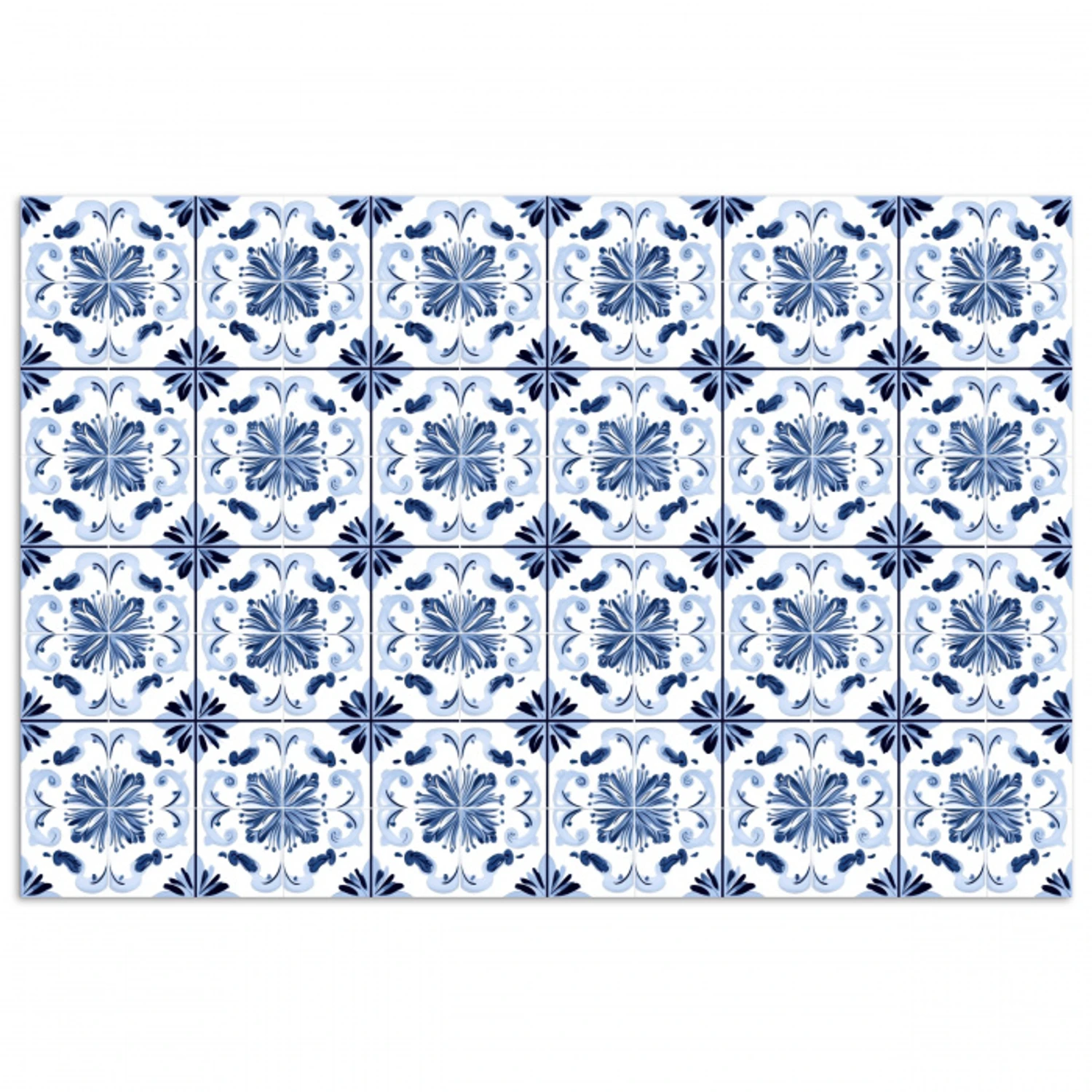 Patroon - Tegel - Blauw poster papier klein 62 -3d