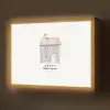 Lichtblauw - Huisje - Mama - Tekst Light Box met batterij (Wandlamp) middel -z3d_website