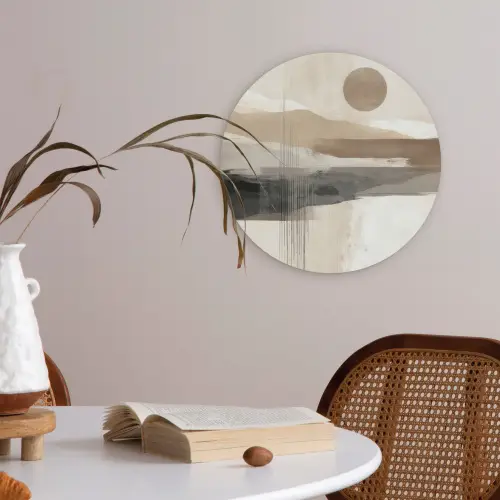 Minimalistisch - Landschap - Dimensie Akoestische PET Vilt - Rond klein -sfeer3