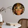 Vrouw - Cleopatra - Goud - Sieraden - Make up - Luxe Wandcirkel behangsticker klein -sfeer3