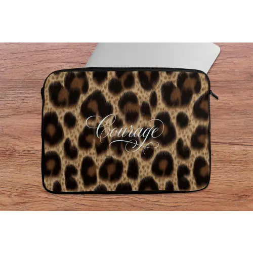 Luipaardprint - Bruin - Courage - Sierlijk laptophoes neopreen klein -tafel