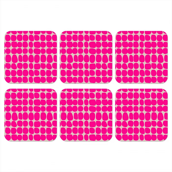 Stippen - Patroon - Roze onderzetter kurk middel 366 -3d