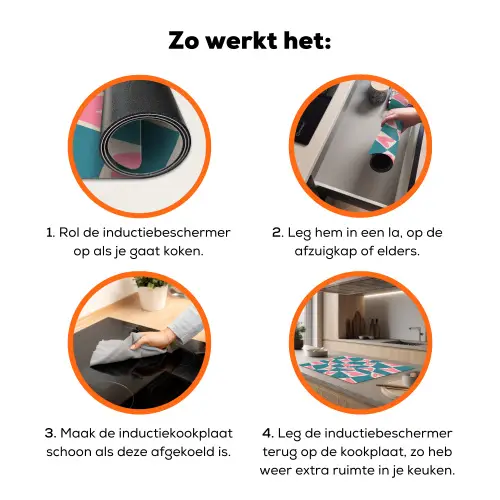 Blauw - Vlakken - Patroon - Hartjes Inductie beschermer vinyl 3mm klein 276 -zzzzzzz-td-werking
