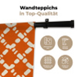 Oranje - Ruitpatroon - Wit Wandkleed katoen klein 269 -tsfeer2_DE