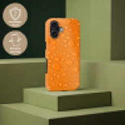 Water - Druppels - Oranje Toughcase MagSafe Apple iPhone 17 klein -USP_PrintM_DE