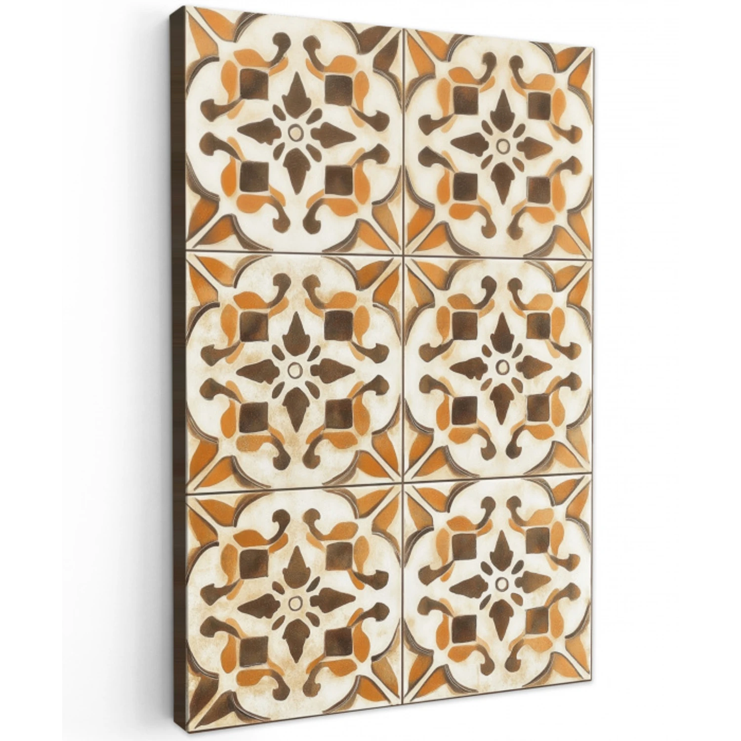 Vintage - Spaans - Decoratie - Keramiek Tuinposter op houten frame 2 cm dik middel -3d